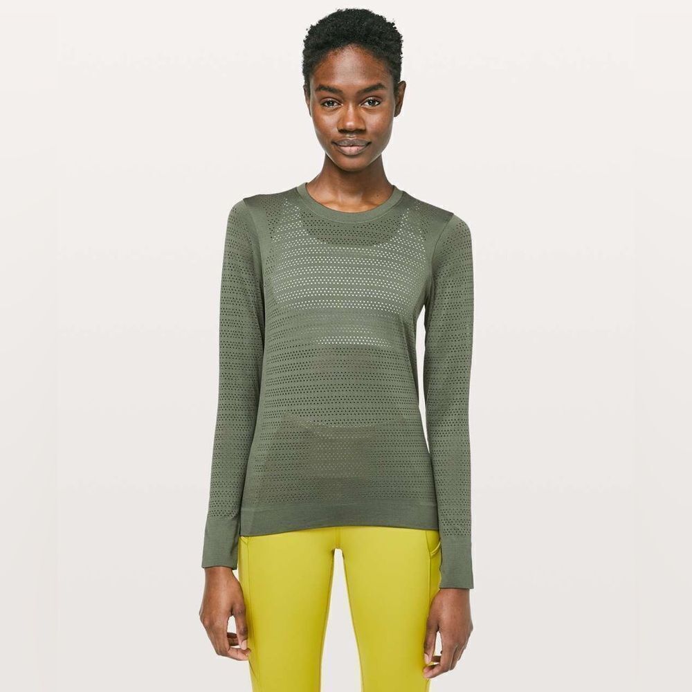 Lululemon Breeze By Long Sleeve Top Barracks Green
